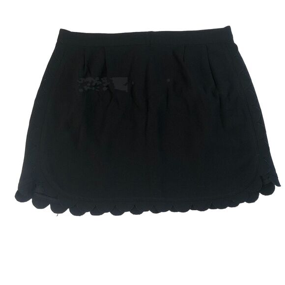Club Monaco Women’s Black Scalloped Alea Skirt Size 10 - Picture 1 of 13